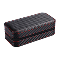Fibre de carbone similicuir fermeture éclair 8 Lot nouveau luxe Portable stockage affichage en cuir voyage montre boîte