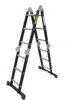 Échelle pliante multifonctionnelle en alliage d'aluminium pour la maison, portable, réglable en hauteur, échelle droite en A à quatre sections