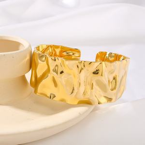 Pulseras de Acero Inoxidable con Baño de Oro PVD de Alto Brillo, Antialérgicas, al por Mayor, para Mujer - Product Image 3