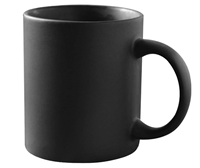 Tasse à café en céramique de porcelaine noire lisse de 11 oz personnalisée en gros tasse en céramique classique avec poignée pour thé au lait