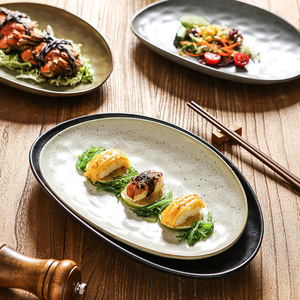 Assiettes à poisson ovales en céramique <span class=keywords><strong>japonaise</strong></span> <span class=keywords><strong>haut</strong></span> <span class=keywords><strong>de</strong></span> <span class=keywords><strong>gamme</strong></span>, plateaux à sashimi luxueux, assiettes à barbecue, <span class=keywords><strong>vaisselle</strong></span>, <span class=keywords><strong>vaisselle</strong></span> <span class=keywords><strong>de</strong></span> restaurant - Product Image 2