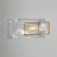 Pochette zippée transparente personnalisée en plastique, résistante à l'humidité, avec trou de suspension, pour emballage de coque de téléphone portable