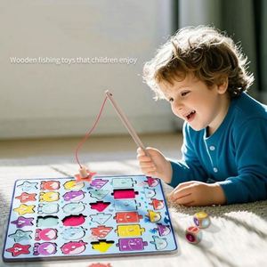 Nouveauté : Jouet éducatif pour enfants, jeu de tri des formes et des couleurs, jeu de pêche magnétique en bois pour tout-petits - Product Image 2