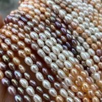 Perles de riz naturelles d'eau douce authentiques de 4-5 mm, couleur champagne, fortes, semi-finies, pour la fabrication de bijoux faits main DIY, Chine Zhejiang