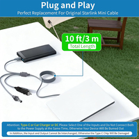 Cable de Alimentación DC 3 en 1 para Starlink Mini, Cable de Extensión de Alimentación Jack de 18AWG, Compatible con Starlink Mini, Cable USB-C a DC para Auto