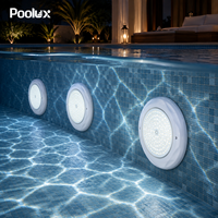Projecteur LED pour piscine Poolux 100% résine, étanche IP68, PC RGB 18W 12V SMD2835, lampe sous-marine murale pour piscine
