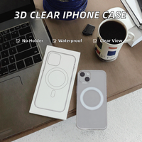 Étui transparent en TPU gaufré avec anneau magnétique 3D pour Air & Pro Max, anti-rayures, couverture intégrale, 1 mm d'épaisseur, résistant aux chocs, étanche
