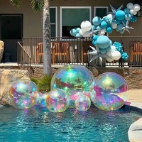 Ballon métallique gonflable décoratif brillant de grande taille, ballons publicitaires métalliques, boule miroir, ballons gonflables pour mariage et fête