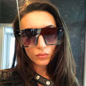 Lunettes de soleil carrées surdimensionnées UV400 tendance 2025 pour hommes et femmes, monture plate, style luxe - Product Image 3