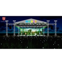 Sistema de Sonido Profesional de Audio, Video e Iluminación para Escenarios, con Estructura de Truss, Pantalla LED y Line Array, Completo