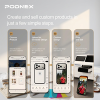 Imprimante à plat tout-en-un automatique PodNEX A3 DX7 CMYK UV à jet d'encre 2400 DPI avec contrôle Android pour coques de téléphone/AirPods en plastique