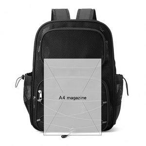 Sac à dos en maille intégrale durable pour l'école, la sécurité, les voyages, sac en maille transparente robuste avec compartiment pour ordinateur portable et plusieurs poches - Product Image 2