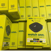 Onn Android 14 4K Quad Core Smart TV Box Wi-Fi de Doble Banda 2GB RAM con Control Remoto por Voz Reproductor de Streaming Multimedia Ethernet