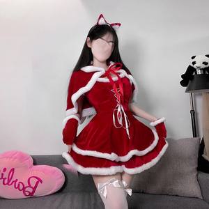 2026 New Christmas Cosplay Uniform Set Full <strong>Outfit</strong> with Santa Cape for Women Role Playing Dress - Product Image 6