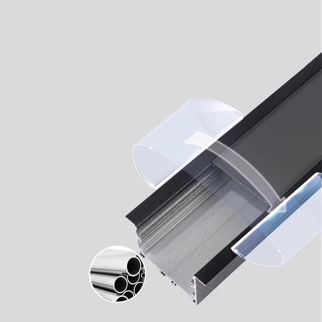 Anodized LED Aluminum Alloy Extrusion Profile with Embedded Corner LED Channels for Indoor Decorative Linear Light Strips