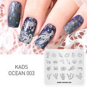 Plaque de tamponnage pour ongles Marine Ocean Rectangle, 10 motifs, en acier inoxydable, avec image douce, logo personnalisé pour salon de manucure - Product Image 4