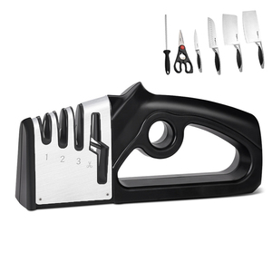 Herramienta ergonómica fácil de usar <span class=keywords><strong>para</strong></span> <span class=keywords><strong>afilar</strong></span> cuchillos, afilador de cuchillos de cocina Manual 4 en 1 de acero inoxidable de 3 etapas - Product Image 3