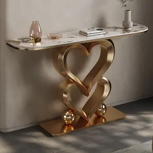Hot Style In China Stainless Steel Hall Table Foyer Sintered Stone Entry Table Front Room Console Tables