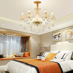 Indoor Lighting <b>Chandelier</b> Dinning <b>Room</b> European Custom Ceiling cognac Candle Crystal <b>Chandeliers</b> - Product Image 1
