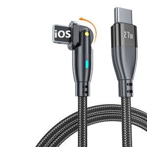 Nuevos productos de tendencia, venta al por mayor, accesorios para teléfonos giratorios de 180 grados, <span class=keywords><strong>cable</strong></span> de alimentación de carga rápida, <span class=keywords><strong>cable</strong></span> de datos <span class=keywords><strong>USB</strong></span> C para Apple iPhone - Product Image 1