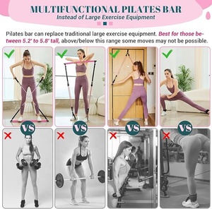 MR Tragbares Latex-Pilates-Stangen-Set mit Widerstandsbändern für Männer und Frauen, Multifunktionales Heimtrainingsgerät - Product Image 5