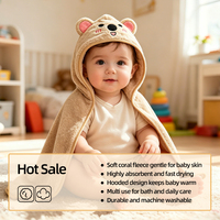 Ensemble cadeau de bain pour bébé absorbant et à séchage rapide : serviette de bain à capuche, poncho de piscine et de plage, couverture de voyage, couverture douce en peluche pour nouveau-né