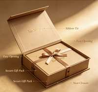 Boîtes d'emballage personnalisées OEM en papier kraft 400 g/m² avec ruban, estampage à chaud or mat, durables et réutilisables, pour livres, cadeaux d'anniversaire