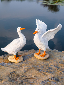 งานฝีมือเรซิ่นเพื่อการศึกษาสำหรับเด็ก รูปแบบสัตว์จำลองเป็ดสีเหลืองขาว ของเล่นจำลองสัตว์ปีก สำหรับตกแต่ง<span class=keywords><strong>ฉาก</strong></span>ฟาร์มทางวิทยาศาสตร์ น่ารัก - Product Image 5