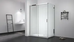 2023 nouvelle salle de bain européenne, cabine de douche coulissante noire, salle de douche