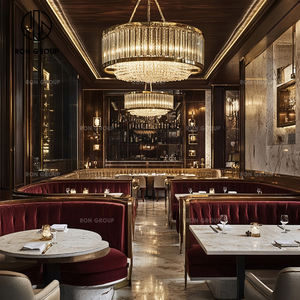 เฟอร์นิเจอร์โซฟาบูธเก้าอี้โต๊ะหุ้มกำมะหยี่หินอ่อนหรูหราทันสมัยสำหรับร้านอาหารโรงแรมร้านกาแฟเชิงพาณิชย์ - Product Image 3