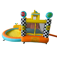 Château gonflable multifonctionnel pour usage domestique avec toboggan et piscine