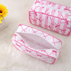 Bolsa de Maquillaje Bow Diamond, 300D Poliéster, con Borlas y Cierre, Organizador de Artículos de Aseo para Viaje, Nueva, Muy Linda, para Mujer, 5 Colores, Venta al Por Mayor, Personalizable OEM - Product Image 4