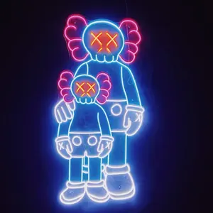 Dropshipping Fashion Anime Light Acrylic Led Flex Neon Sign Popular Kaws Neon Sign Rebow