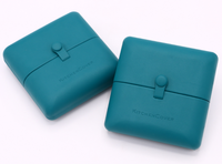 FADELI boîte à chaîne en velours personnalisée avec Double bouton ouvert, emballage de collier de perles bleues, boîte-cadeau pour bijoux, vente en gros