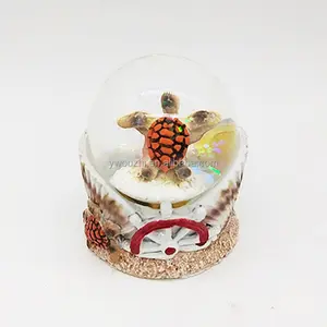 Hadiah Souvenir Wisata Laut Tropis Unik Mauritius Pantai Penyu Air Globe Kustom Bahama Resin Kerajinan Salju Globe