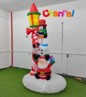 Panneau de rue gonflable éclairé de pingouin de Noël-modèle d'air pliant pour les décorations de fête extérieures de patio de jardin de vacances