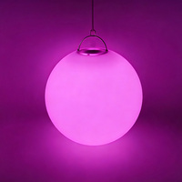 Lámpara Colgante Esférica LED de 15 cm, IP65 Impermeable, 16 Colores Cambiantes, Bola Colgante para Hotel, Cafetería, Alquiler para Eventos