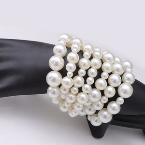 Ensemble de colliers croix punk exagérés style euro-américain, multi-couches, avec perles d'imitation, chaîne de clavicule pour soirée - Product Image 1