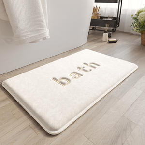 Alfombra de Baño de Espuma Viscoelástica, Rectangular, de Color Sólido, Absorbente, de Secado Rápido, Diseño Minimalista, de Fibra de Poliéster - Product Image 3