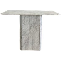 Table console en marbre blanc de Carrare italien, style moderne minimaliste, bureau étroit mural pour entrée, couloir, villa, hôtel