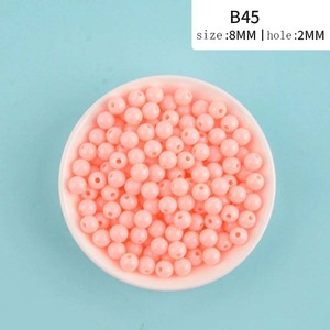 Cuentas de Plástico ABS Rosa Intenso Estilo Barbiecore, Cuentas Redondas de Plástico para Hacer Joyería, Suministros para Decorar Bolígrafos - Product Image 3