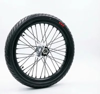 Ensemble de roues à rayons Surron Light Bee Street Supermoto 17 pouces, moyeu CNC de précision, jante noire, conversion E-Moto Sumo, garantie 1 an
