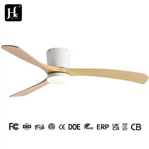 Ventilador de Techo LED Moderno de 52 Pulgadas con 3 Aspas de Madera Maciza, Motor de CC, Estilo Simple, Control Remoto, Cuerpo de Lámpara de Hierro - Product Image 4