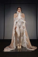 Vêtements de danseuse exotique avec plumes de créateur Combinaisons de scène avec cape 2 pièces Combinaisons de fête de carnaval pour hommes et femmes
