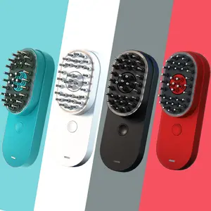 Electric Hair Growth Comb Scalp Care Heating Ems Red Light Therapy Vibration Anti Hair Loss Scalp Massage Comb With Oil Tank