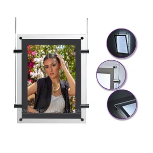 Manufacturer Supplier Low Price A4 Hanging Window Crystal Frame LED Acrylic Light Box