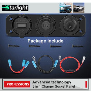 Prise marine 12V étanche avec chargeur USB 3-en-1 QC3.0 et voltmètre LED pour bateau, <span class=keywords><strong>camping</strong></span>-<span class=keywords><strong>car</strong></span>, camion, <span class=keywords><strong>camping</strong></span> - Product Image 5