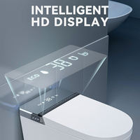 Anneau de siège élargi en forme de U Affichage LED HD bicolore Intelligent Indoro Salle de bain Monté au sol Toilette intelligente une pièce
