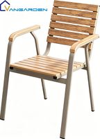 Ensemble table et chaises de salle à manger en pierre frittée moderne et durable pour l'extérieur, design empilable, cadre en aluminium résistant à la rouille pour jardins et hôtels