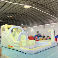 Vente en gros de châteaux gonflables commerciaux, combinés avec toboggan aquatique blanc, mini châteaux gonflables pour enfants, pour la location événementielle
